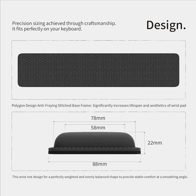 Faluber Cooling Gel Wrist Rest, 14.3-inch Length for Tenkeyless Keyboard, Memory Foam Palm Rest with Non-Slip Footpad, Ergonomic Design, Stain Resistant, PC Accessory Gaming Gear (Medium-TKL) - Image 4